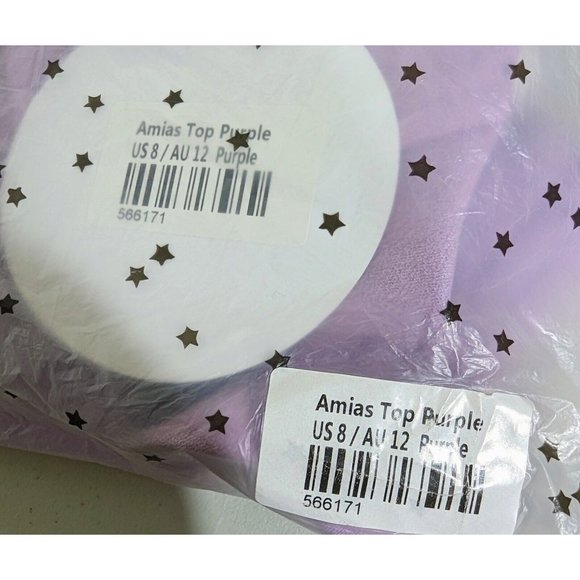 NWT Princess Polly AMIAS TOP PURPLE US Size 8 Women's - Picture 4 of 4